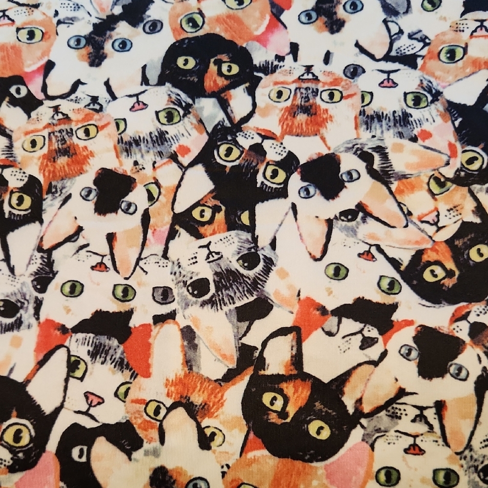 Playful Cat Faces Print Dress
